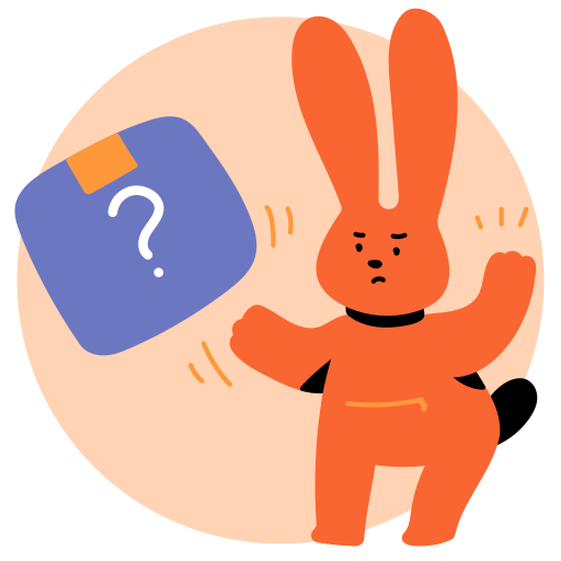 Confused bunny illustration